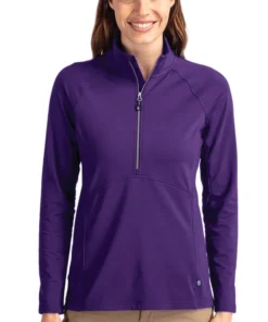LCK00128 - Cutter & Buck Adapt Eco Knit Stretch Recycled Womens Half Zip Pullover